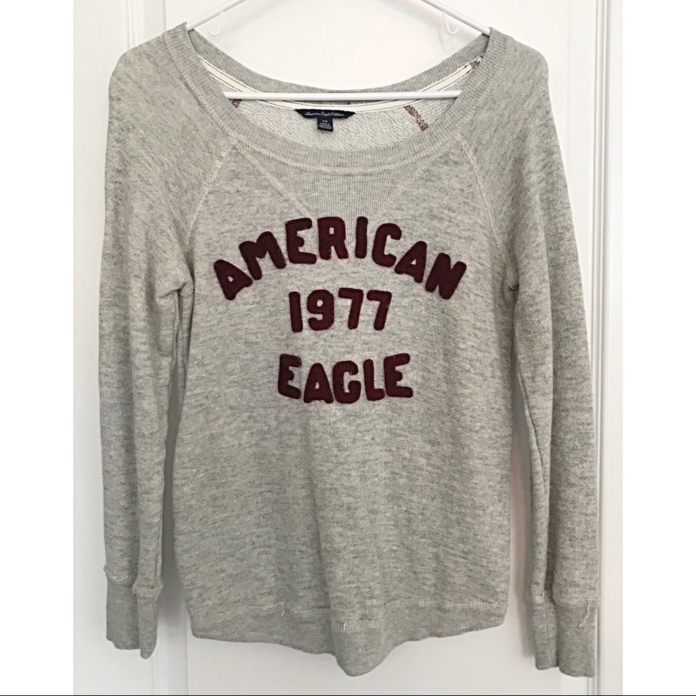 American Eagle Embroidered Crew Neck Sweatshirt